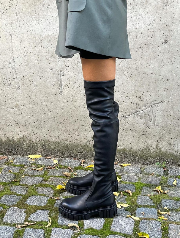 Black over the knee boots