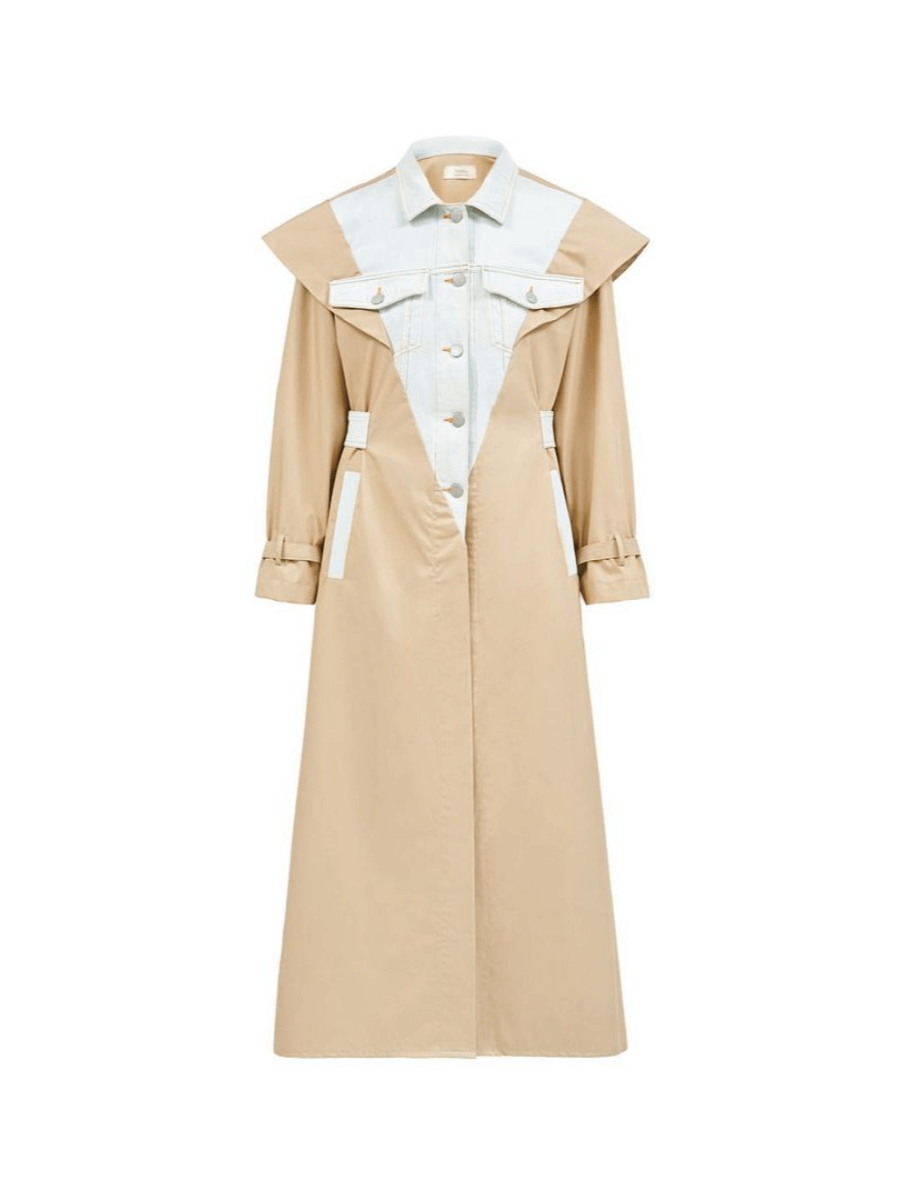 Combined beige trench coat